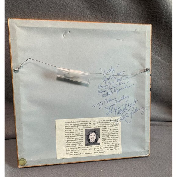 Framed Mouse Watercolor by Theresa Politowicz in Gold Frame Signed 10x10 - Picture 4 of 10